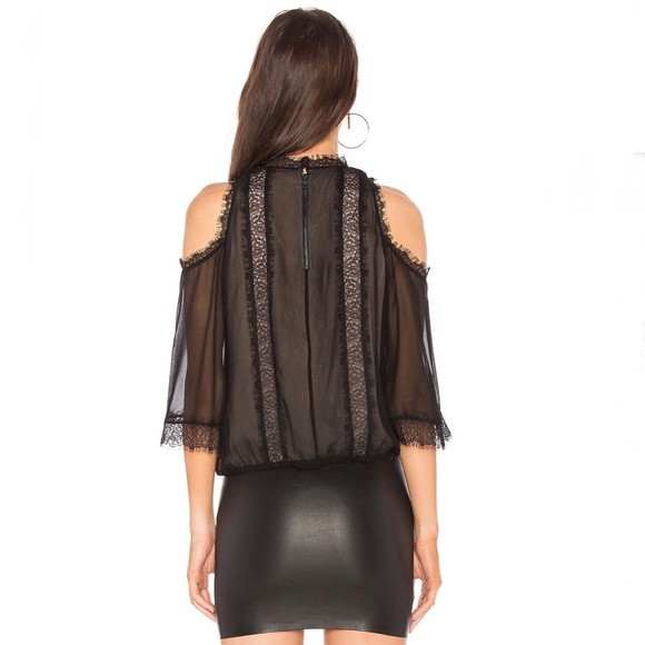 Alice + Olivia Lace Cold Shoulder Top - Picture 11 of 12